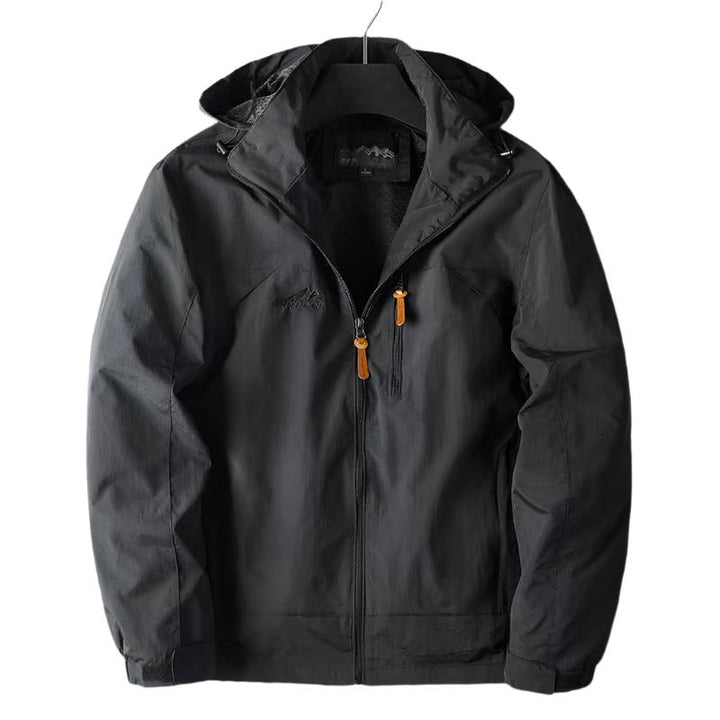 Levoire | Veste À Capuche Imperméable À Manches Longues Avec Fermeture Éclair Noir