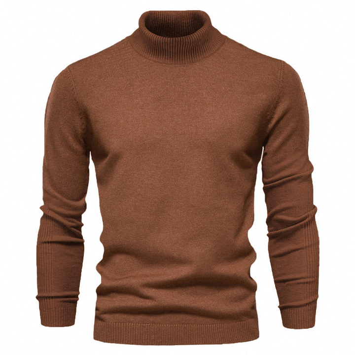 Levoire | Sweat Col Roulé Basique Homme Brun foncé