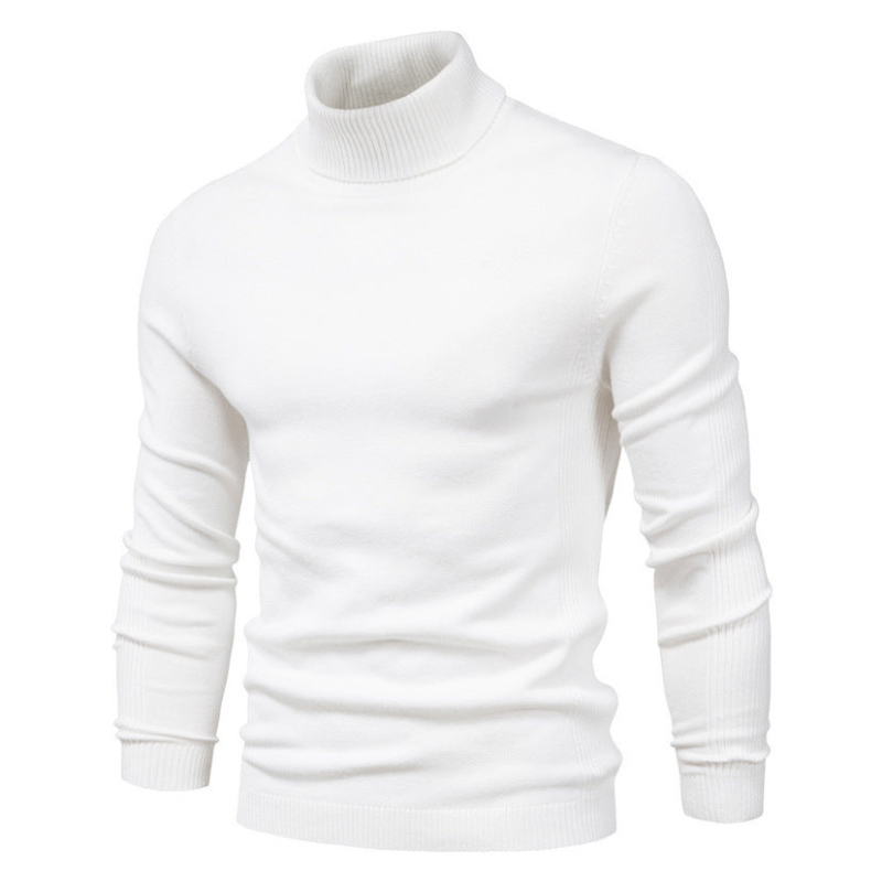 Levoire | Sweat Col Roulé Basique Homme Blanc