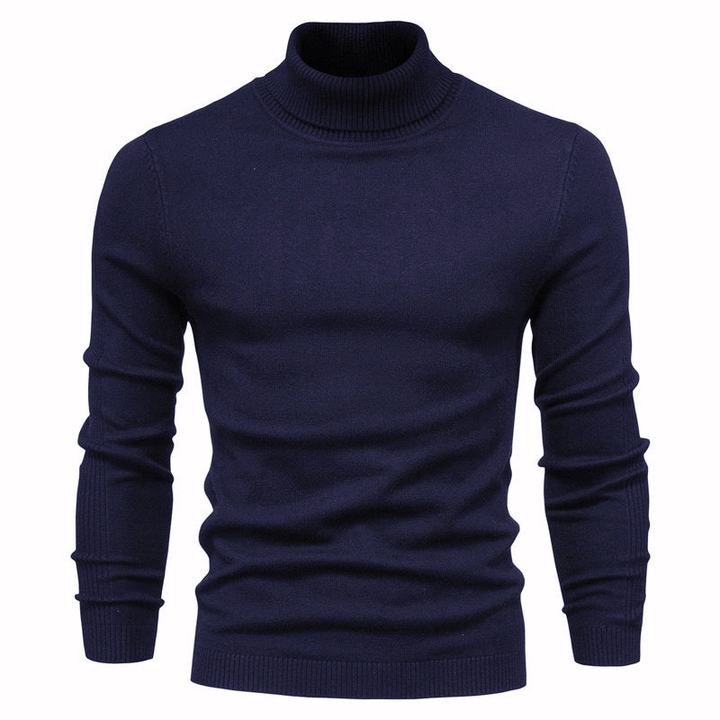 Levoire | Sweat Col Roulé Basique Homme Bleu foncé