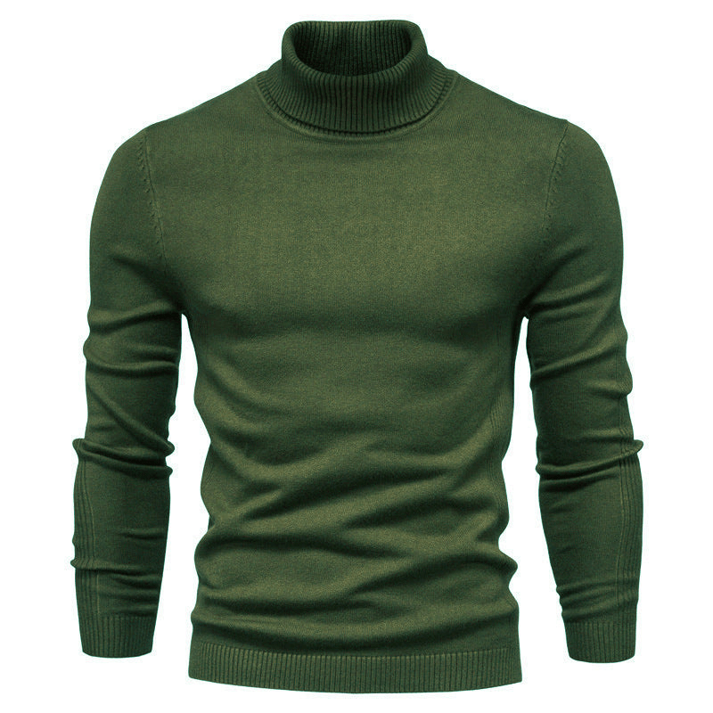 Levoire | Sweat Col Roulé Basique Homme vert olive