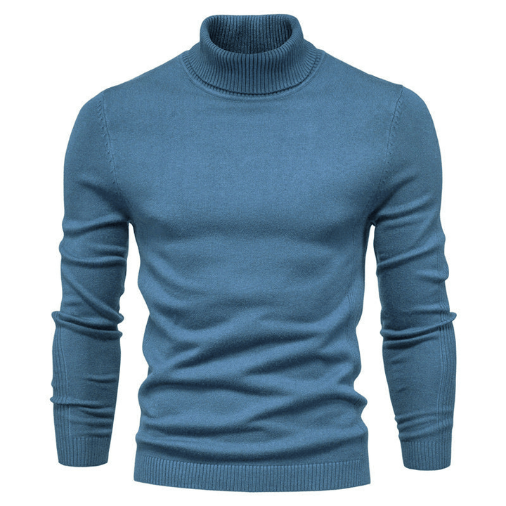 Levoire | Sweat Col Roulé Basique Homme Cyan