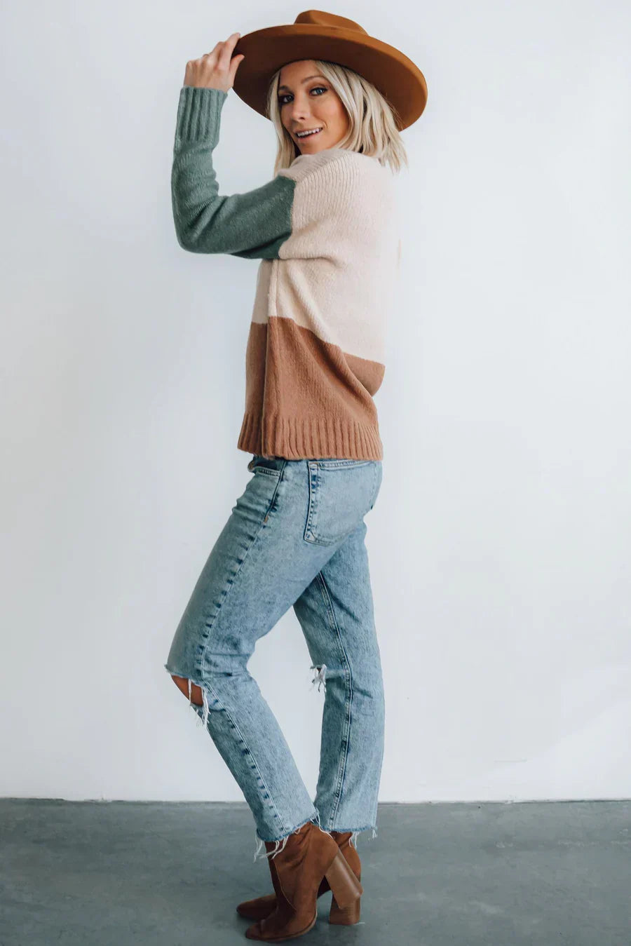Levoire | Pull Colorblock Choix Cool En Teintes Naturelles