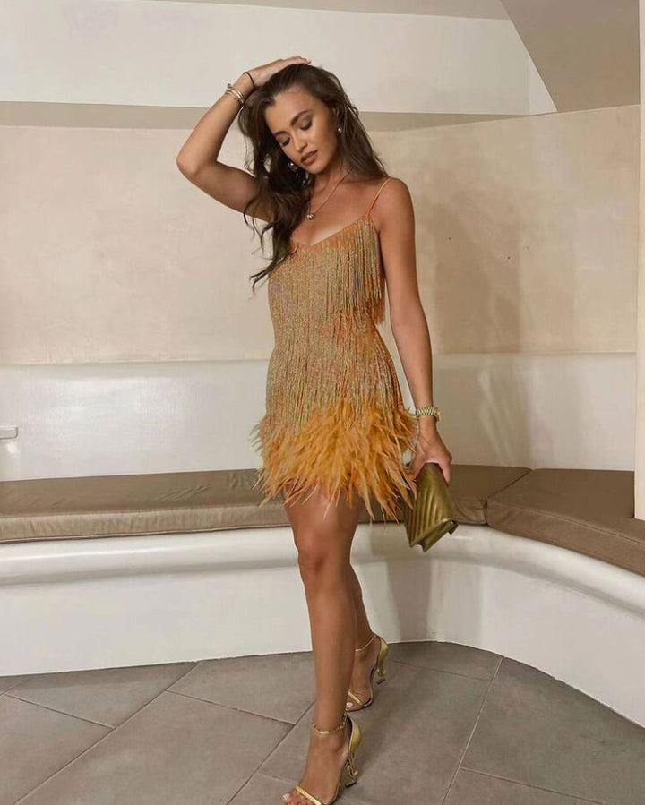 Levoire | Robe De Cocktail Élégante Or
