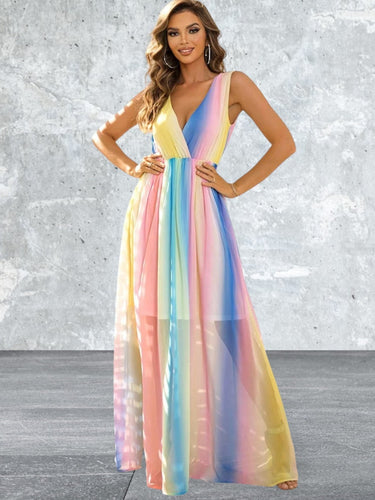Levoire | Décolleté En Surplis Robe Maxi Sans Manches