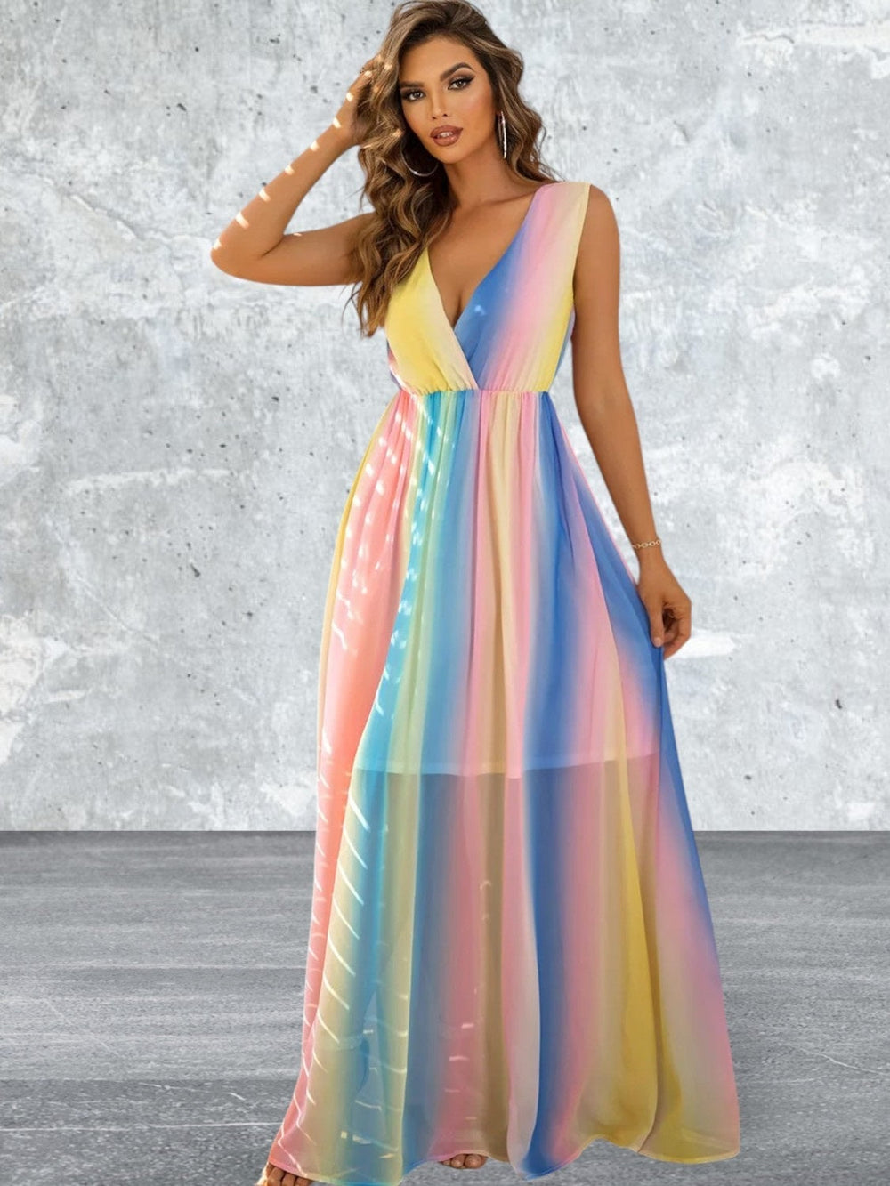 Levoire | Décolleté En Surplis Robe Maxi Sans Manches