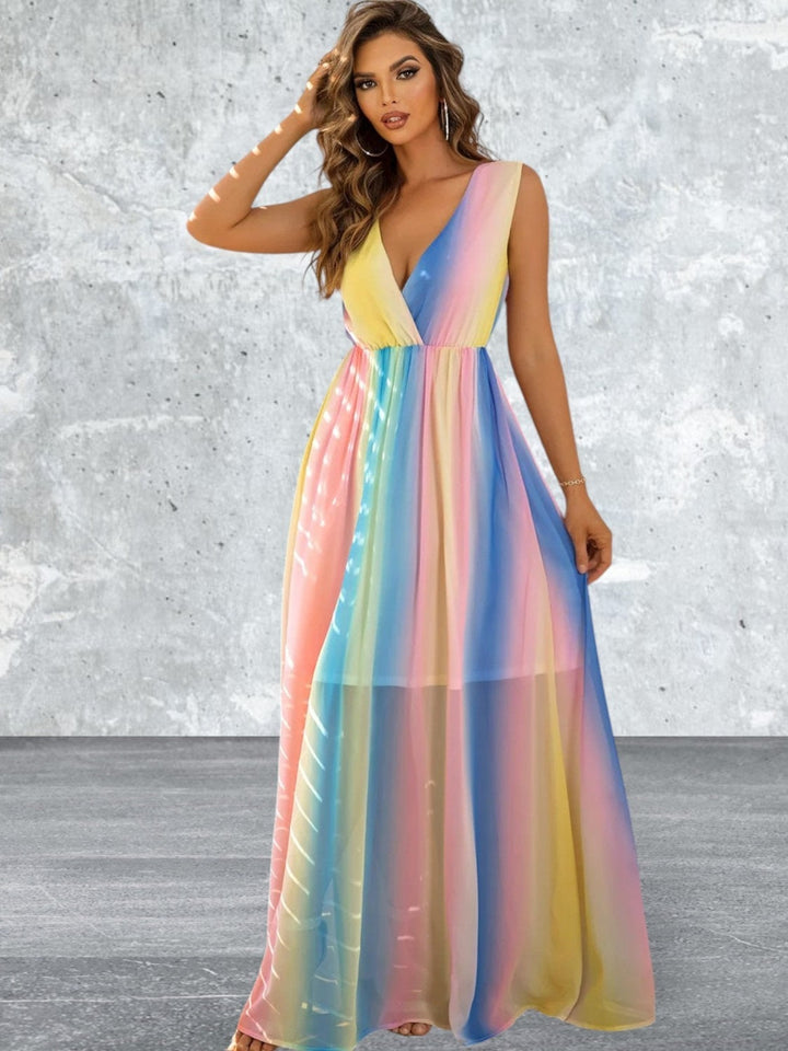 Levoire | Décolleté En Surplis Robe Maxi Sans Manches