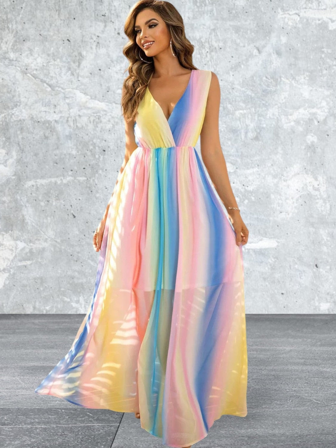 Levoire | Décolleté En Surplis Robe Maxi Sans Manches