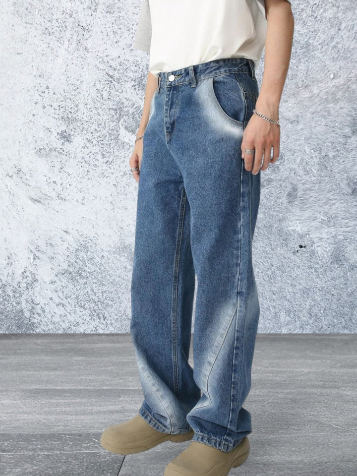Levoire | Jean Homme Droit Avec Look Denim Délavé