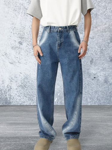 Levoire | Jean Homme Droit Avec Look Denim Délavé