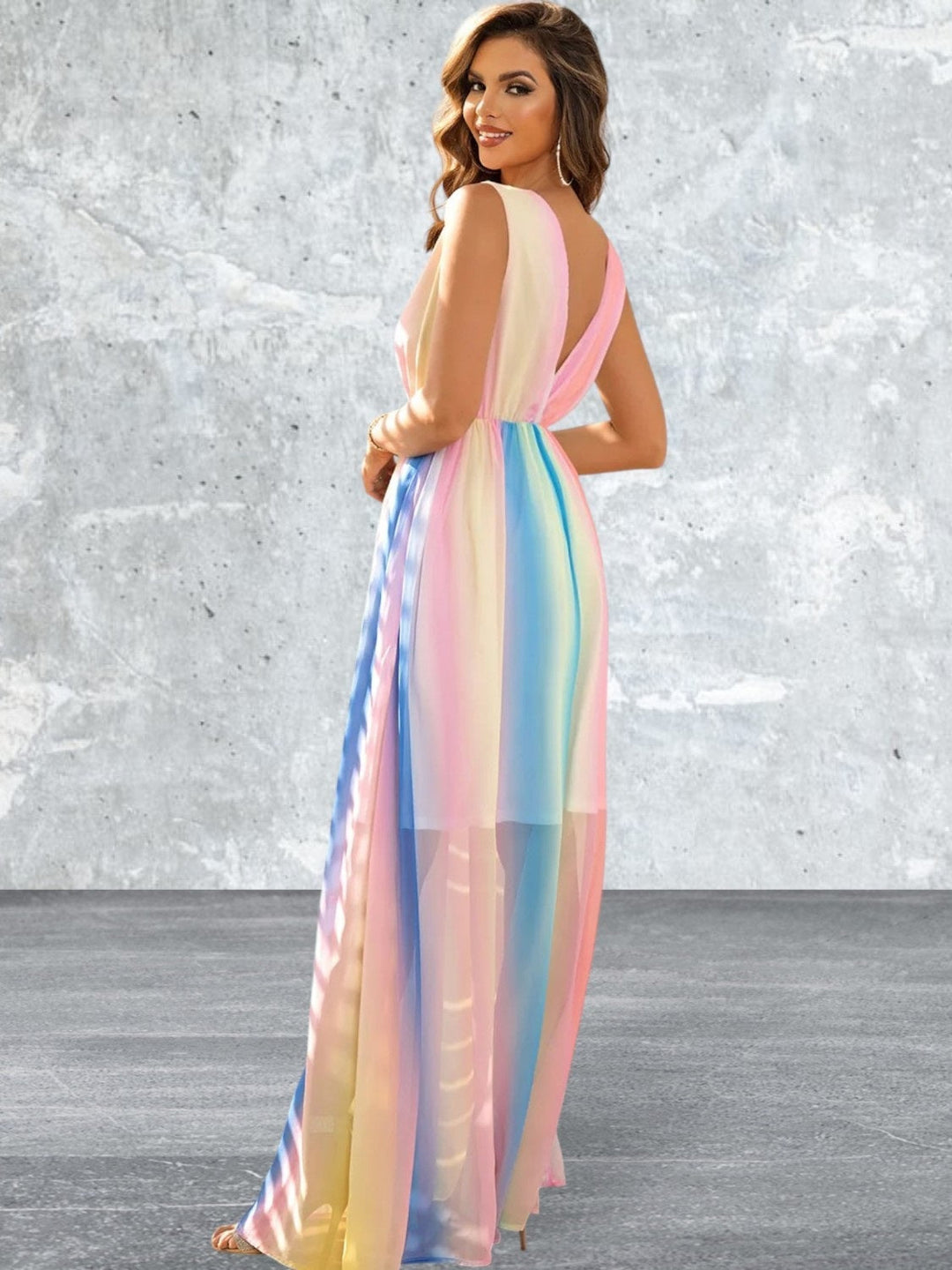 Levoire | Décolleté En Surplis Robe Maxi Sans Manches