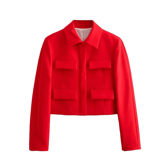 Levoire | Veste à manches longues avec plusieurs poches à boutons Rot
