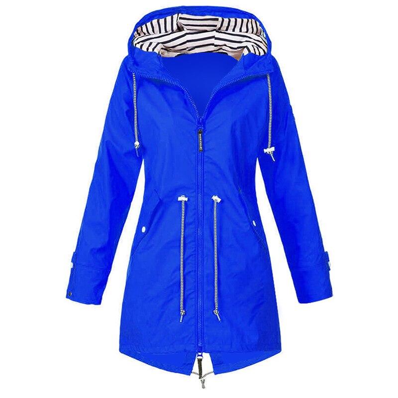 Levoire | Manteau De Pluie Plus Long Avec Capuche Bleu