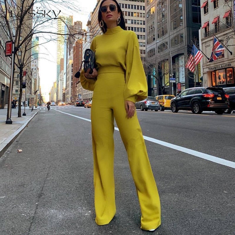 Levoire | Combinaison Élégante Pour Femmes Jaune