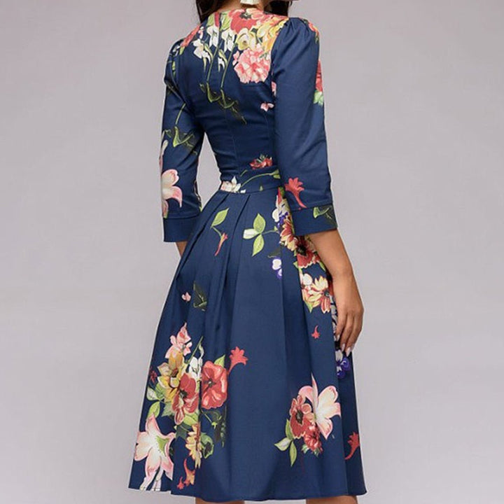 Levoire | Robe Midi Vintage Avec Imprimé Floral Pour Femmes