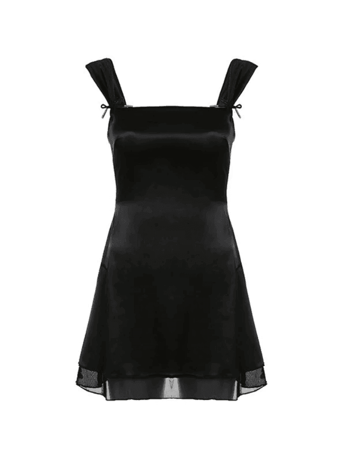 Levoire | Robe Noire Mini Sans Manches Réversible