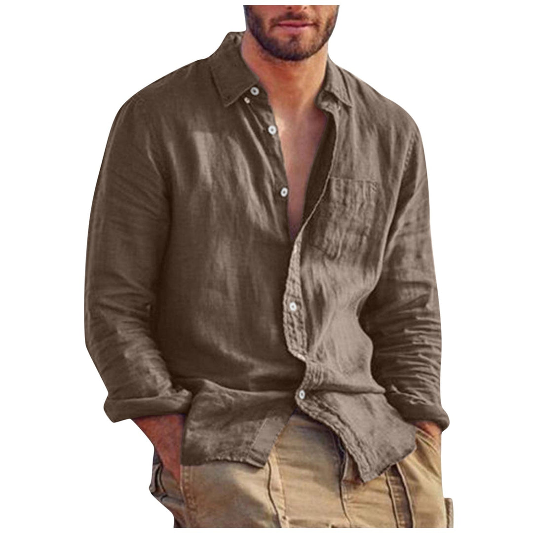 Levoire | Chemise En Lin À Col En V Homme braun