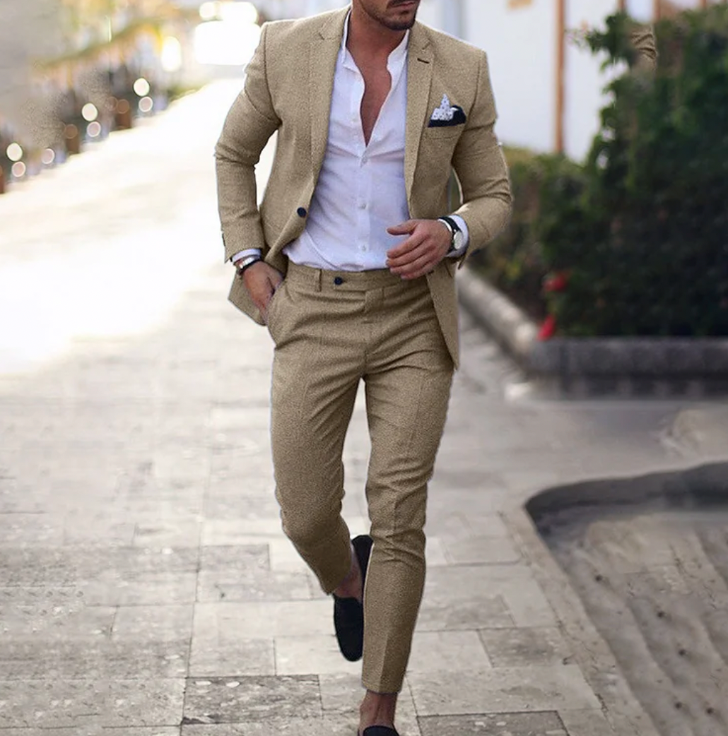Levoire | Costume En Lin Pour Homme Léger, Respirant Et Élégant Beige