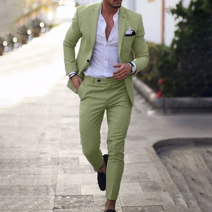 Levoire | Costume En Lin Pour Homme Léger, Respirant Et Élégant Vert