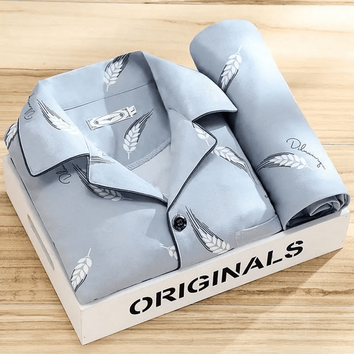 Levoire | Ensemble pyjama avec boutons pour hommes vêtements de nuit Gris