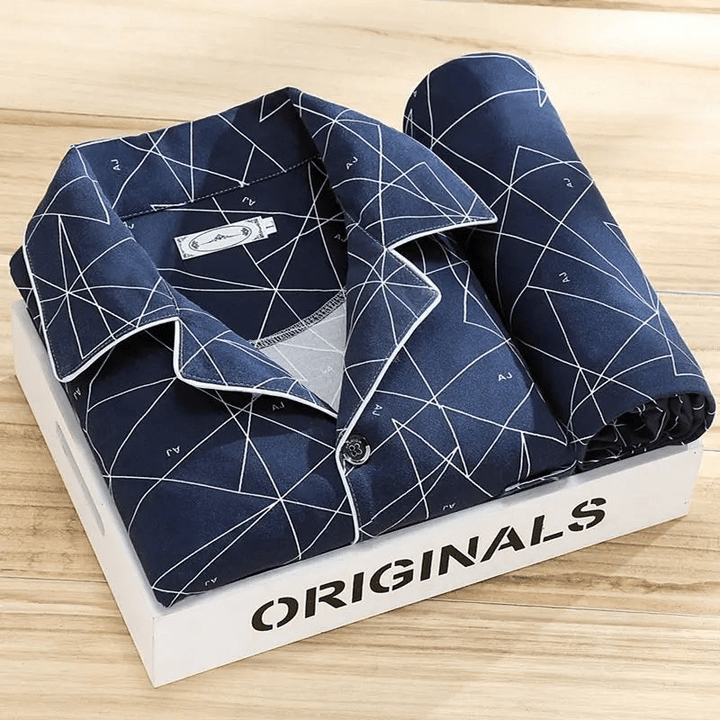 Levoire | Ensemble pyjama avec boutons pour hommes vêtements de nuit Nuages