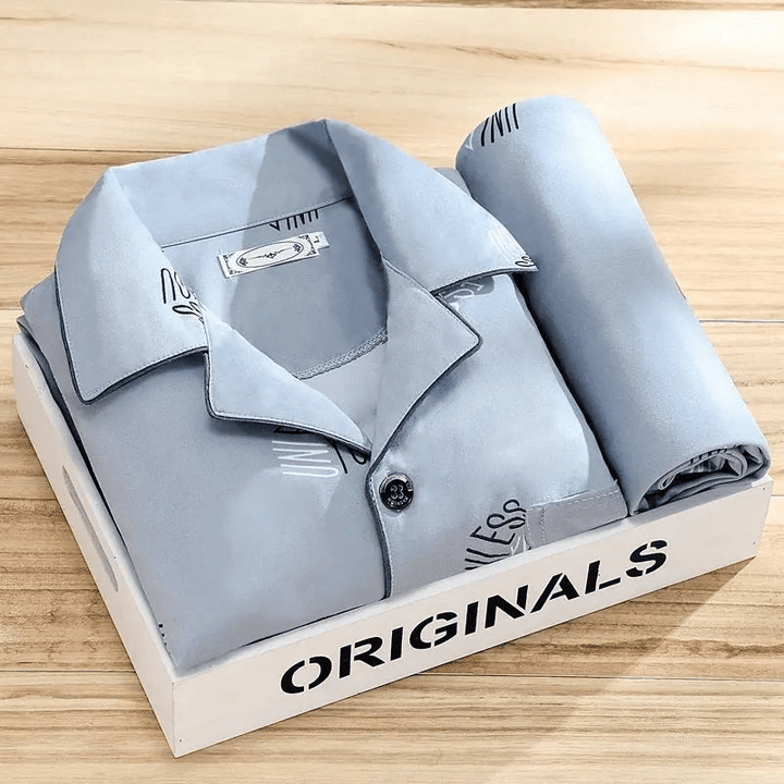 Levoire | Ensemble pyjama avec boutons pour hommes vêtements de nuit Palmgrise