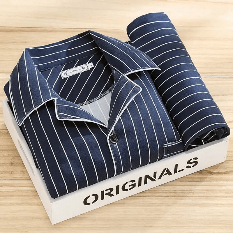 Levoire | Ensemble pyjama avec boutons pour hommes vêtements de nuit Blaue Bayoux