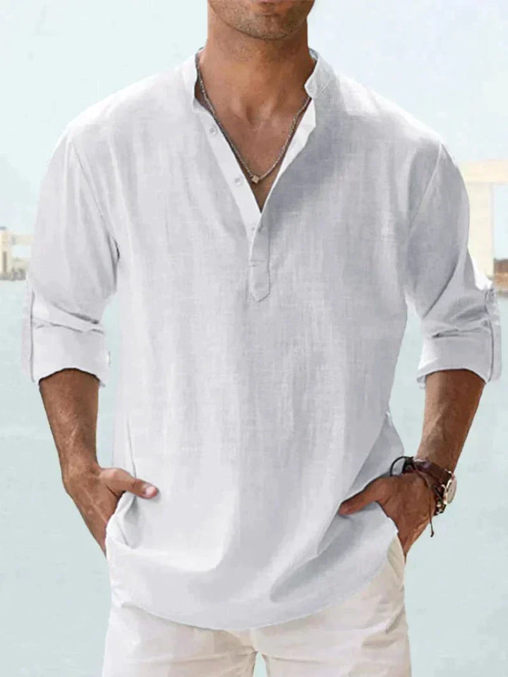 Levoire | Chemise Décontractée Pour Hommes Chemise Classique À Manches Longues En Coton Dans De Nombreuses Couleurs Blanc