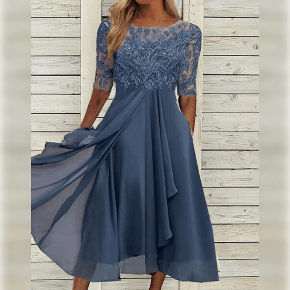 Levoire | Robe midi élégante femme Bleu
