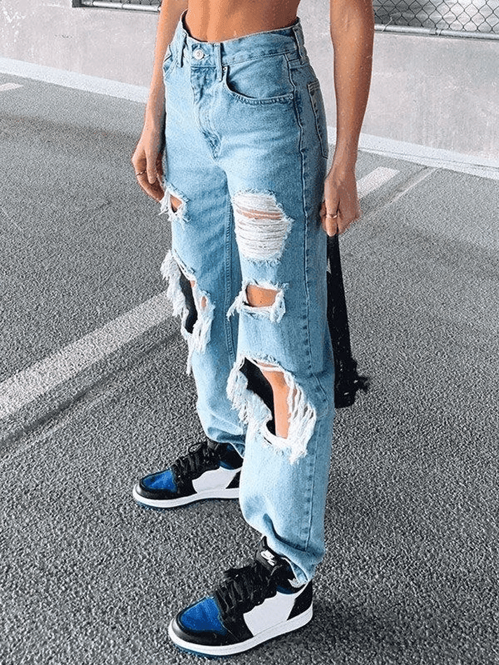 Levoire | Jean Boyfriend Déchiré Bleu