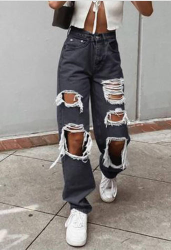 Levoire | Jeans Boyfriend Taille Haute Déchirés