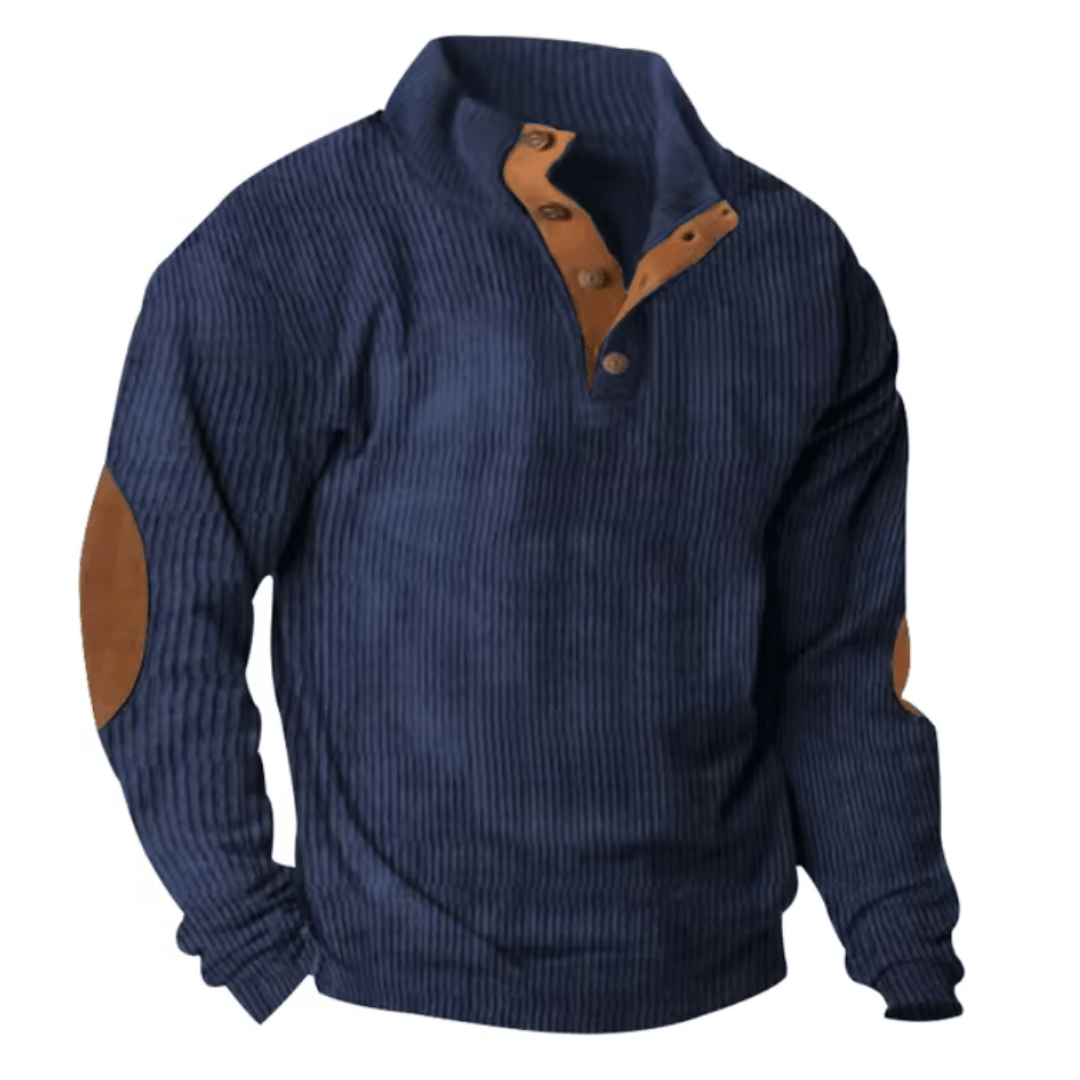 Levoire | Pull Velours Côtelé Vintage Homme Bleu foncé