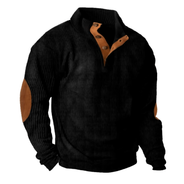 Levoire | Pull Velours Côtelé Vintage Homme Noir