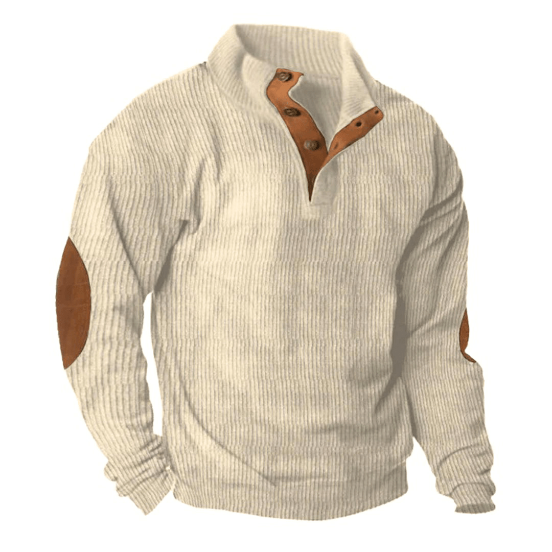 Levoire | Pull Velours Côtelé Vintage Homme Beige