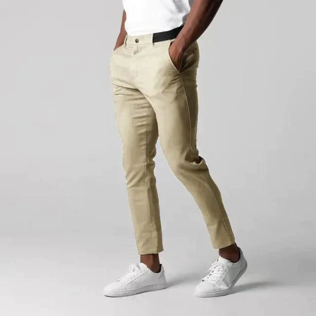 Levoire | Pantalons Chinos Stretch Pour Hommes Pantalon Chino Slim Fit Confortable Avec Taille Élastique Beige