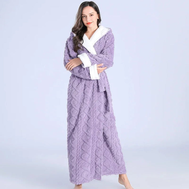 Levoire | Manteau Long En Flanelle Pour Femmes Violet
