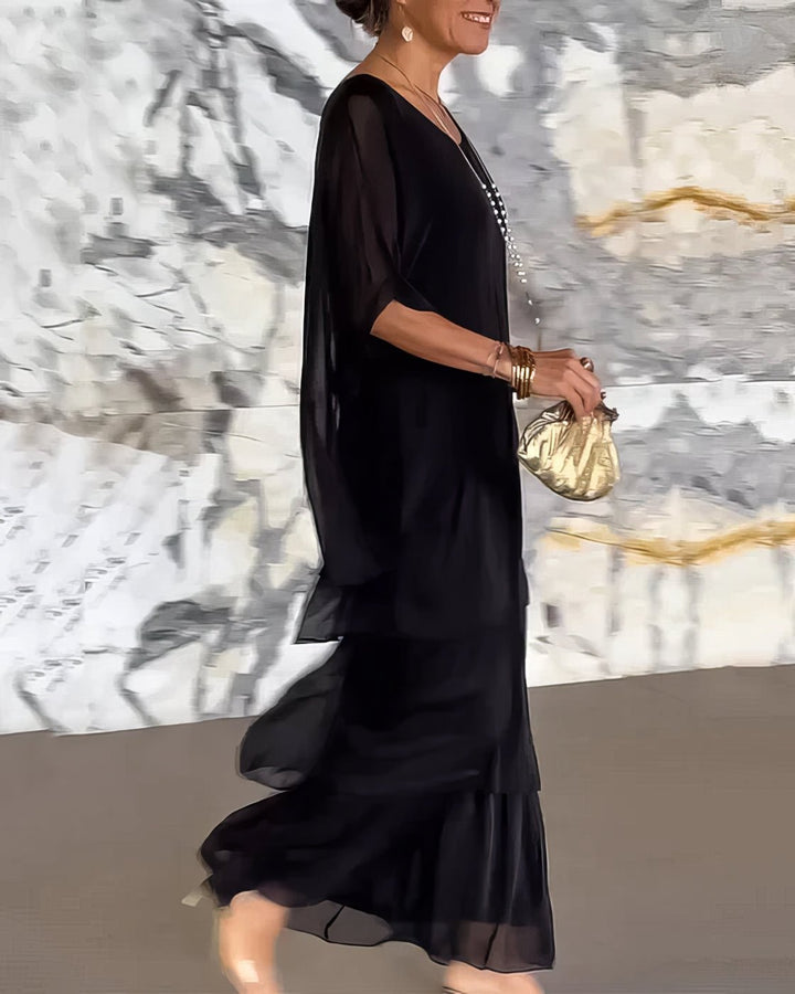 Levoire | Robe Longue Droite À Manches Longues Pour Femmes