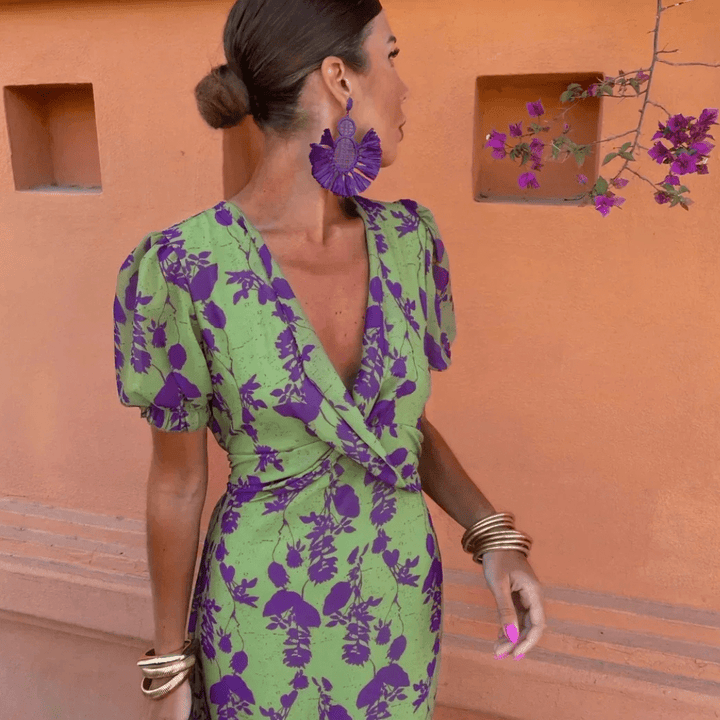 Levoire | Robe Longue Plissée Imprimée Élégante Pour Femmes