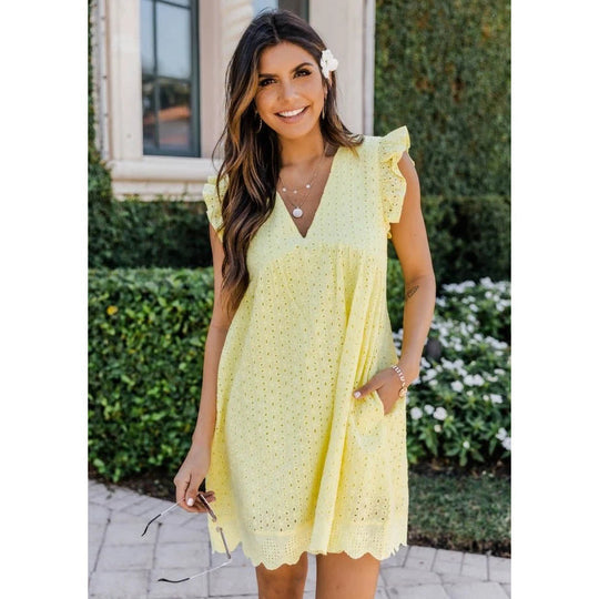 Levoire | Robe Poches & Shorts Intégrés Jaune