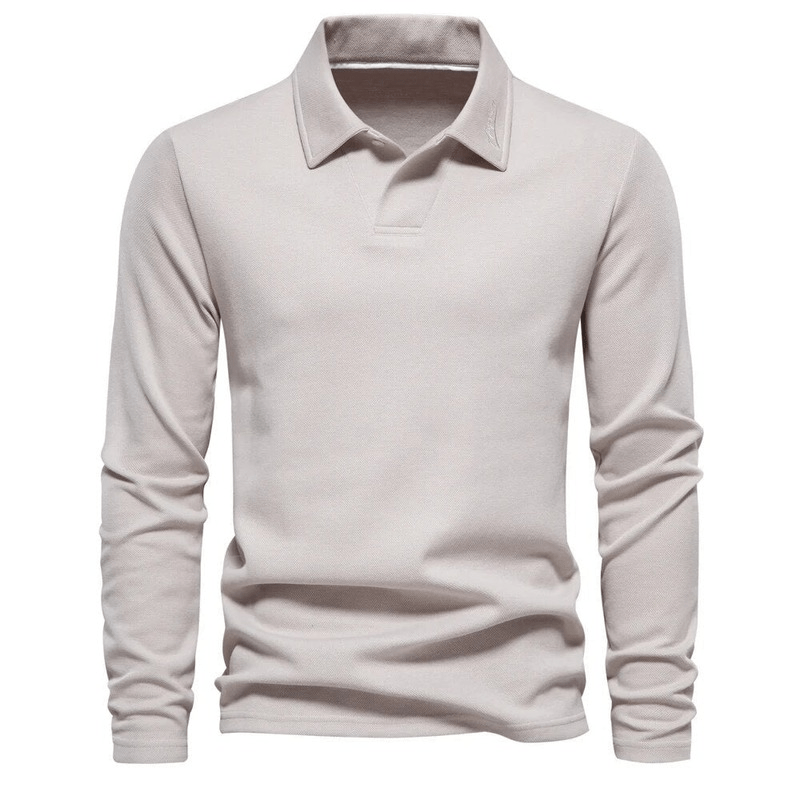 Levoire | Polo Pull Classique Manches Longues Homme Beige