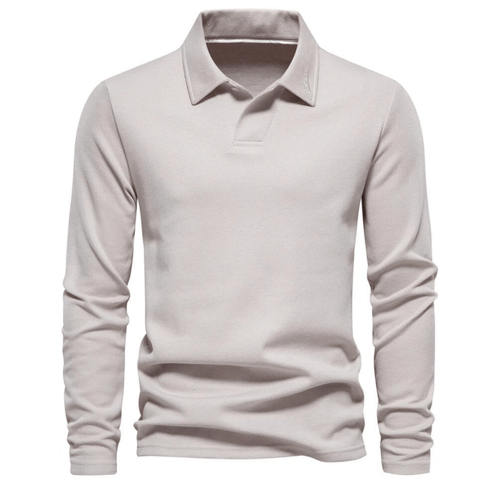 Levoire | Polo Pull Classique Manches Longues Homme Beige