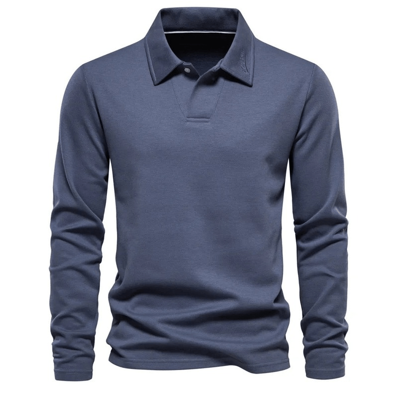 Levoire | Polo Pull Classique Manches Longues Homme Bleu