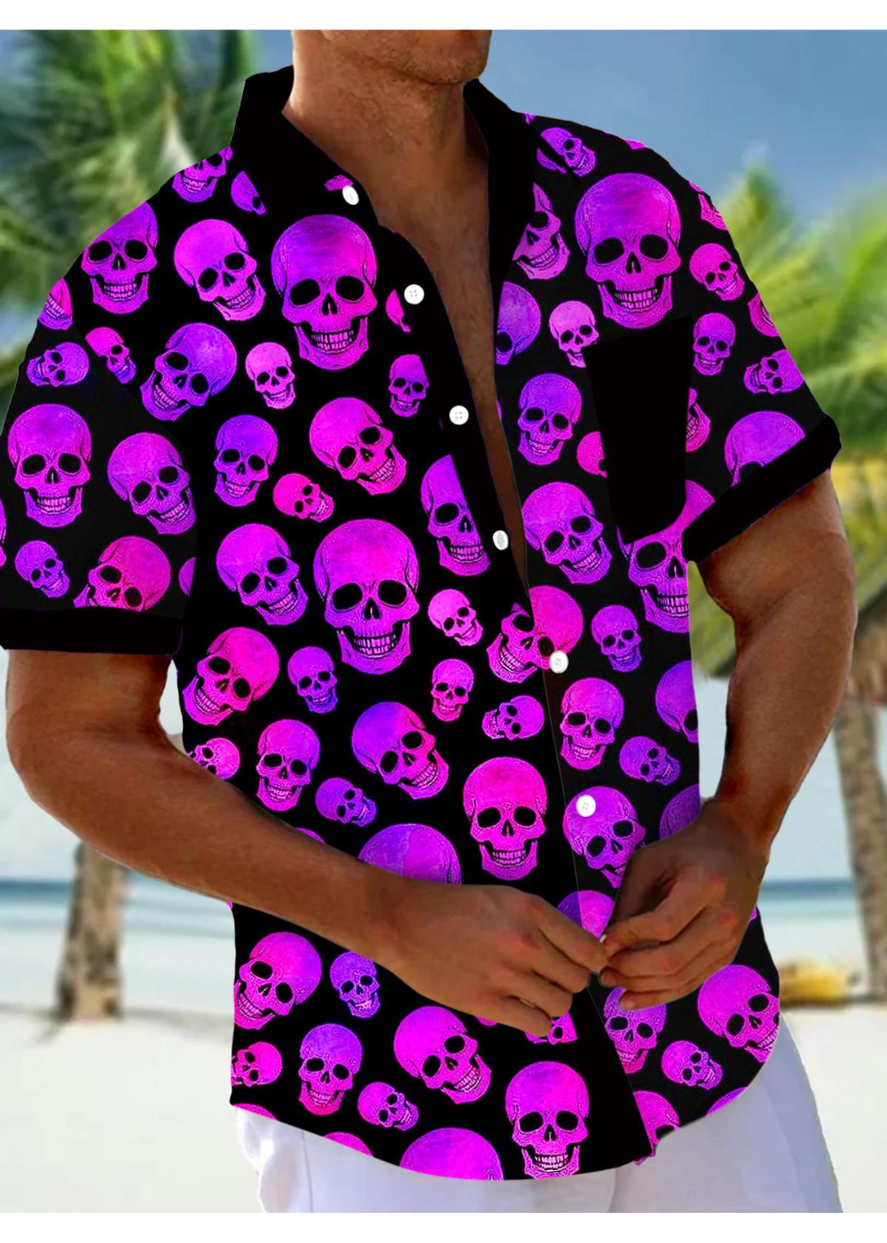 Levoire | Hommes T-Shirt Crne Manches Courtes Violet