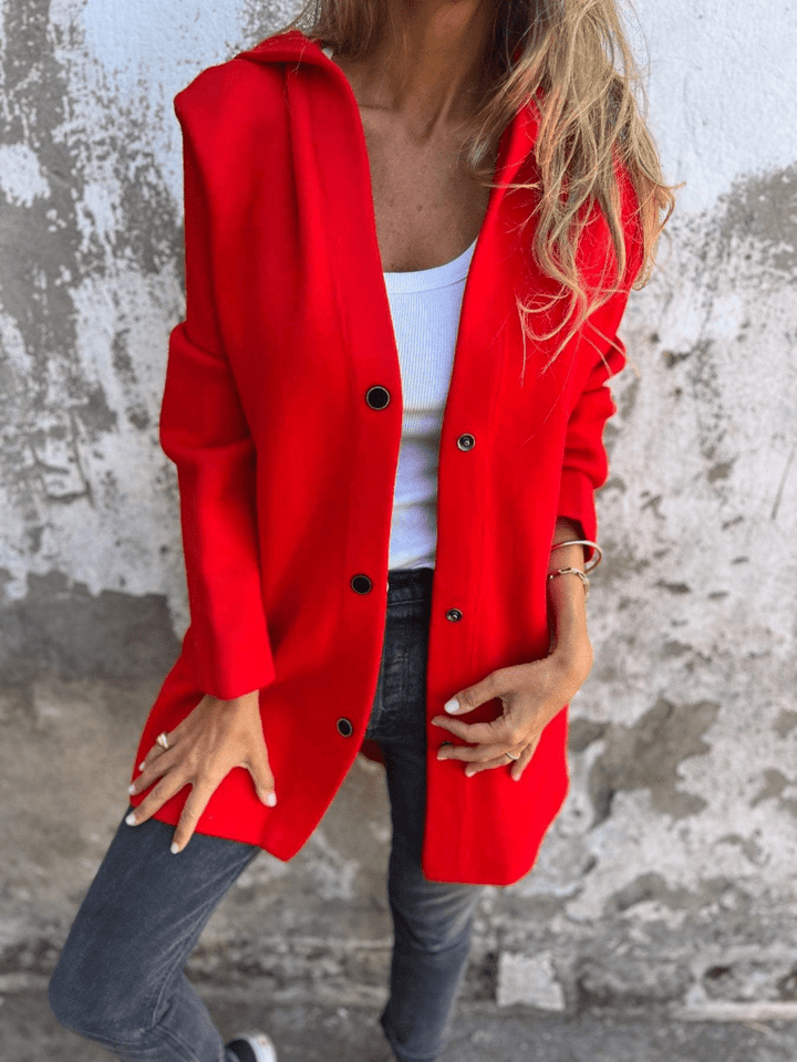 Levoire | Gilet Long Femme Capuche Confortable Tendance Rot