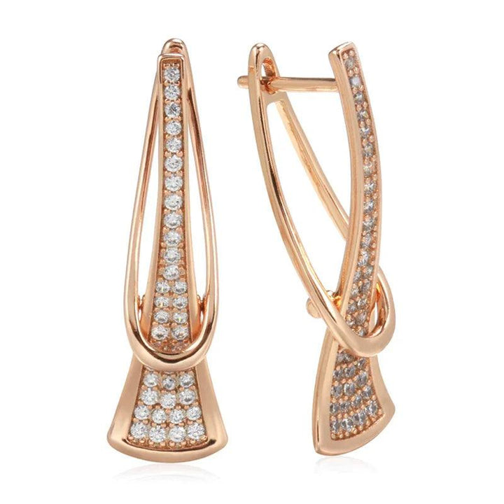 Levoire | Belle Boucles D'Oreilles En Zircon Naturel Rose Doré