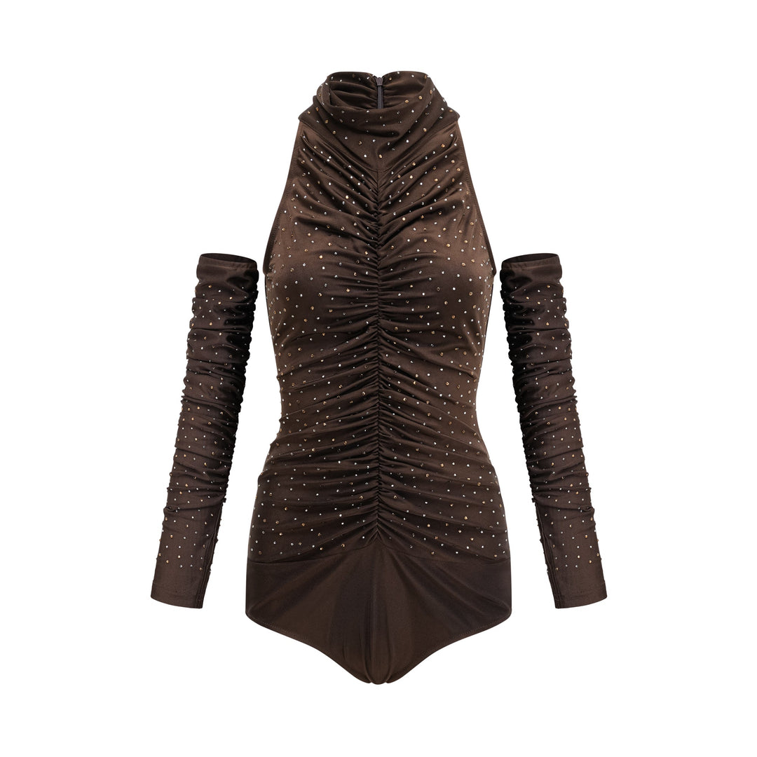 Levoire | Suzette Brun Body Ornée De Cristaux