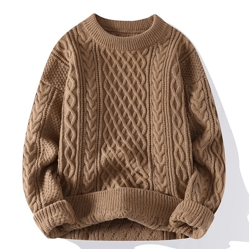 Levoire | Pull femme chaud et confortable en laine Braun