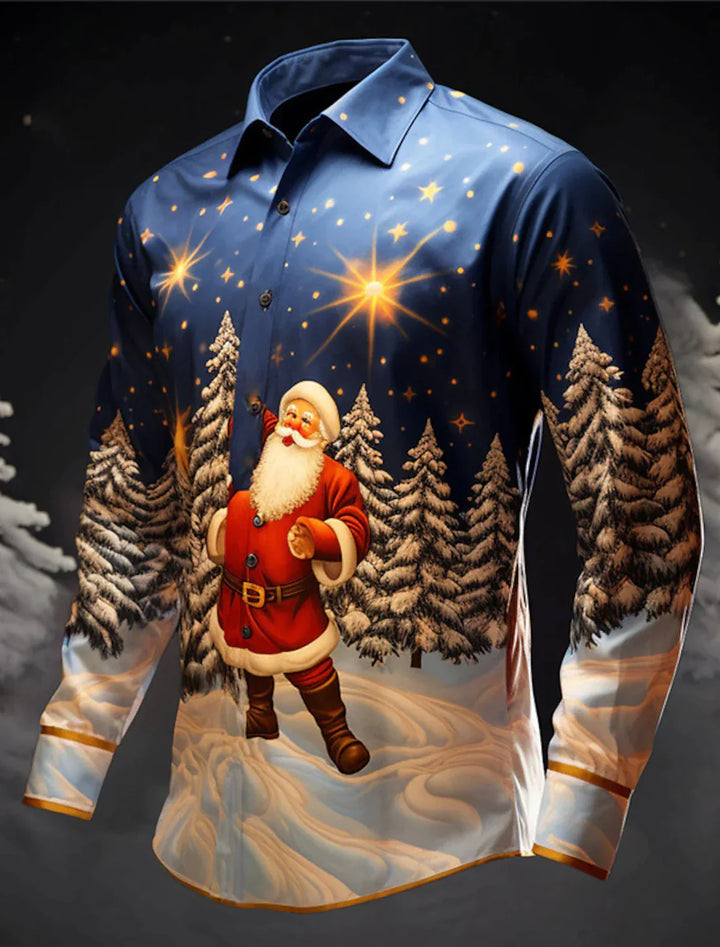Levoire | Chemise de Noël en lin Bleu