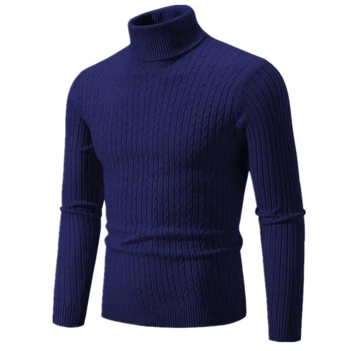Levoire | Pull pour hommes Pull col roulé élégant Design classique Confortable Bleu marine