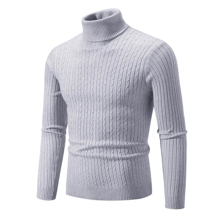 Levoire | Pull pour hommes Pull col roulé élégant Design classique Confortable Gris clair